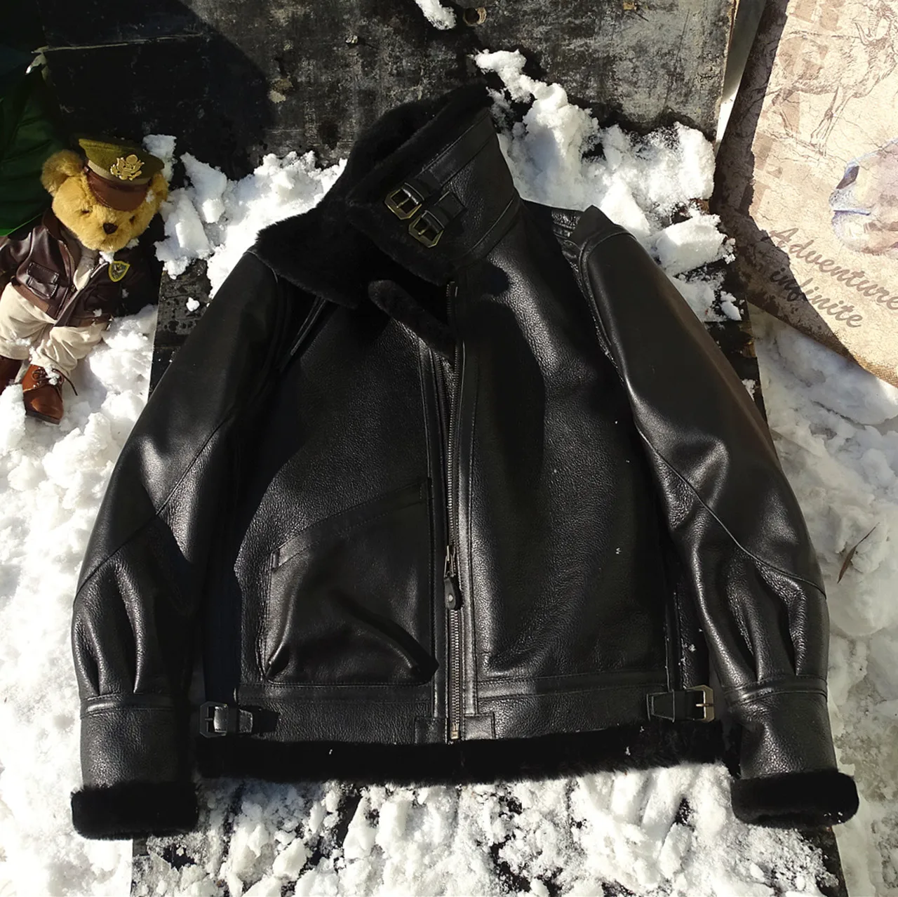 

Barton Bae B3 Genuine Leather And eepskin Inteated Reinforced Calfskin ort Sle Loose Fit Youthful Trendy Winter Jaet