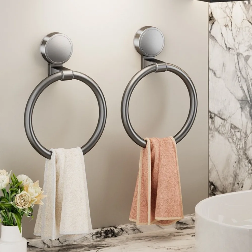 

No Need To Drill Bathroom Towel Ring Suction Cup Removable Kitchen Rag Rack Wall Hanging Suction Cup Towel Holder Bathroom