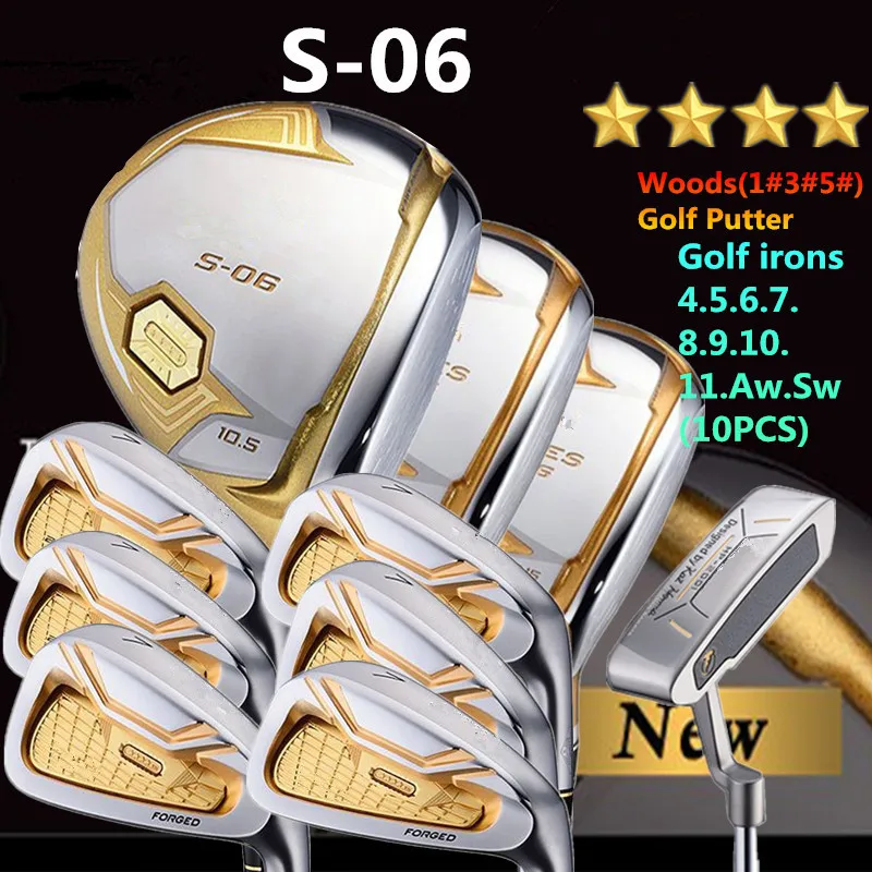 Golf s-06 four-star golf club set, the whole set of Woods+iron+push 14PCS gift hood, no ball bag, free shipping