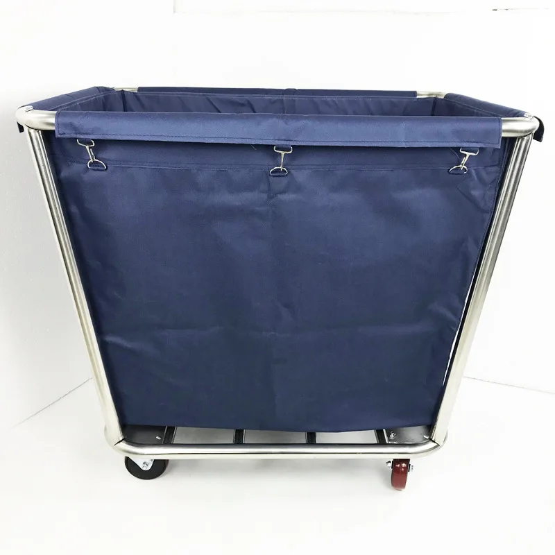 Hotel Linen Cart Working  for Guest Room Stainless Steel Service  Laundry  Hotel Cleaning Handcart with Wheels