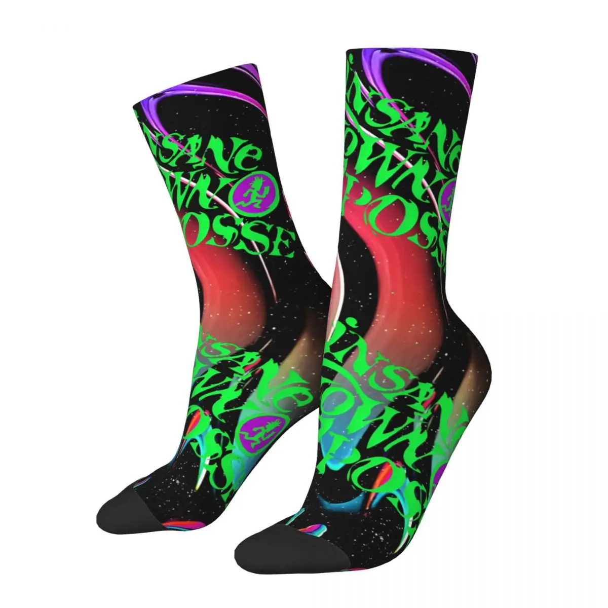 Retro Colorful Men's compression Socks Unisex Insane Clown Posse Harajuku Pattern Printed Novelty Crew Sock