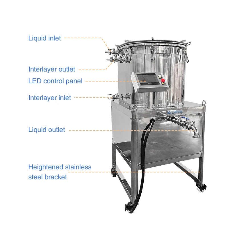 Frequenza di vibrazione regolabile/dimensioni dello schermo Macchina per l'estrazione del separatore senza solventi dell'acqua ghiacciata completamente in acciaio inossidabile da 50 galli 75 gal