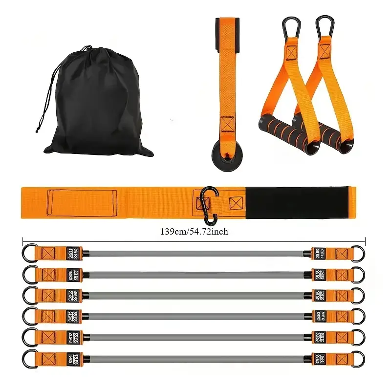 Resistance Strap with Handle: Used for Muscle Training, Strength Building, Body Shaping, Yoga, Home Fitness Equipment - Natural - 2