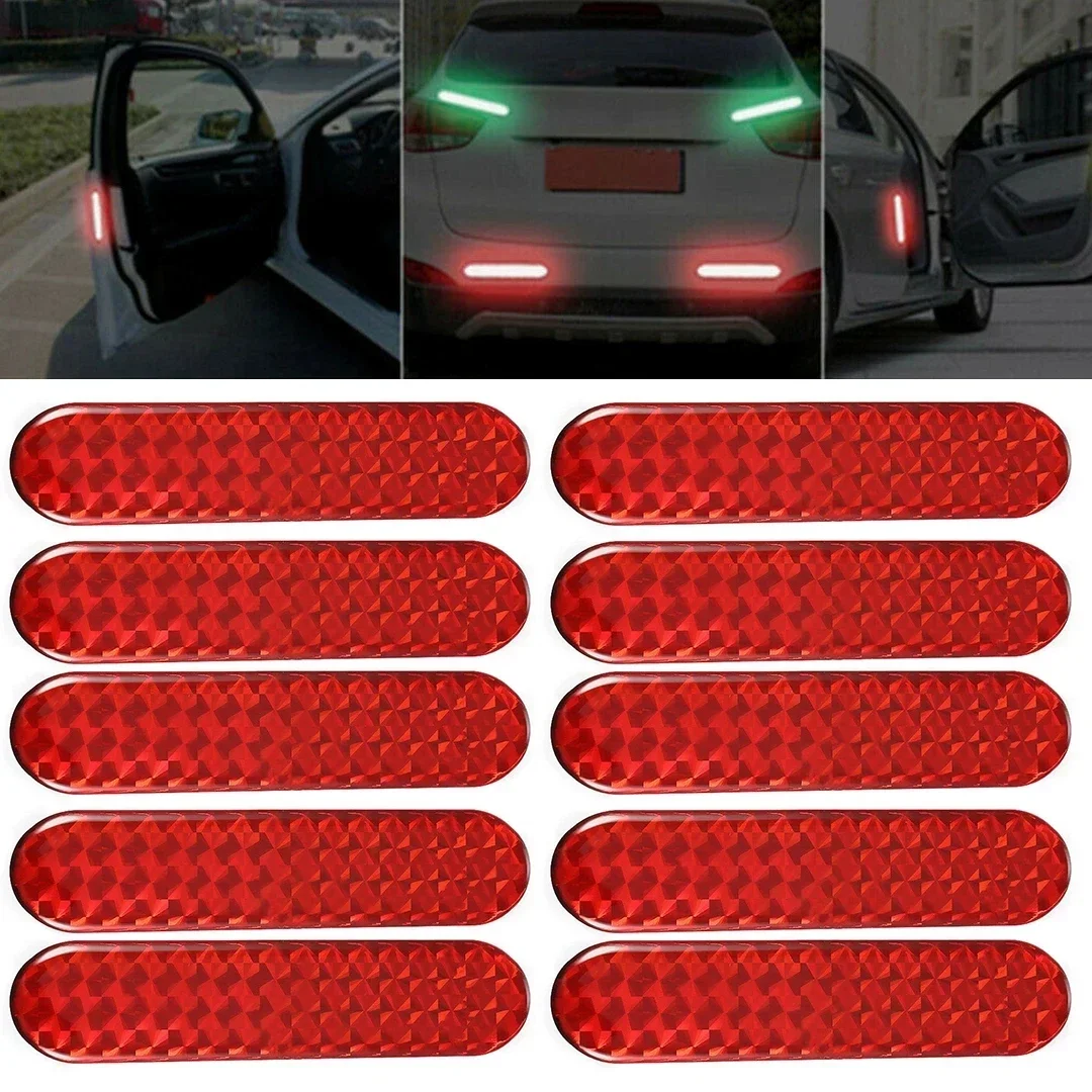 2pcs Car Door Sticker Decal Warning Tape Reflective Strips Safety Mark Reflector Stickers Auto Reflective Sticker