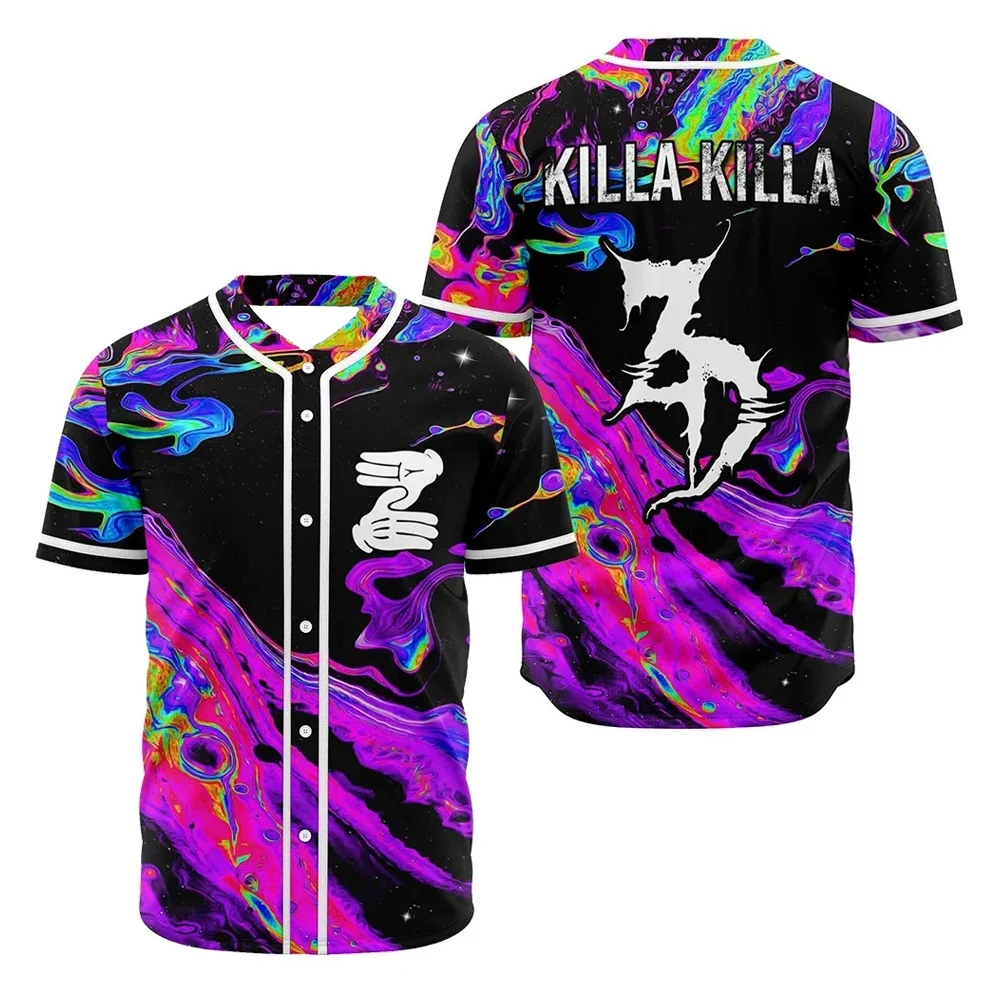 Zeds Dead Music Festival Merch Baseball Jersey V-Neck Short Sleeve Button-Down Shirts Women Men