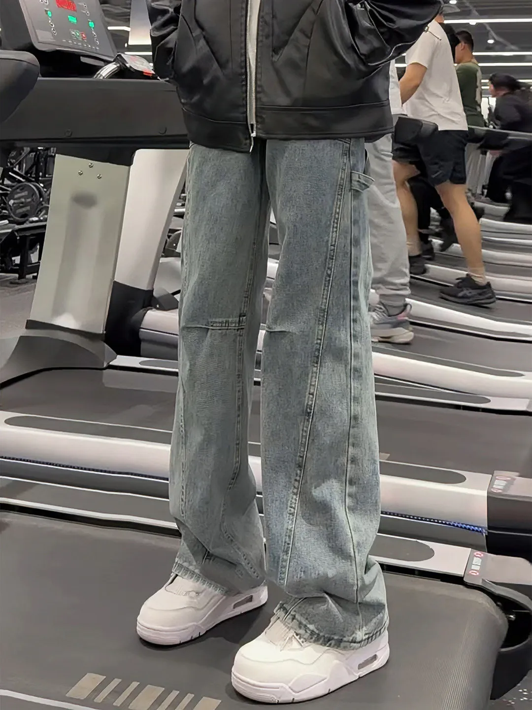 

Мужские джинсы American High Street Sle Blue, зауженные, прямого кроя, слегка расклешенные, повседневные, молодежные, модные