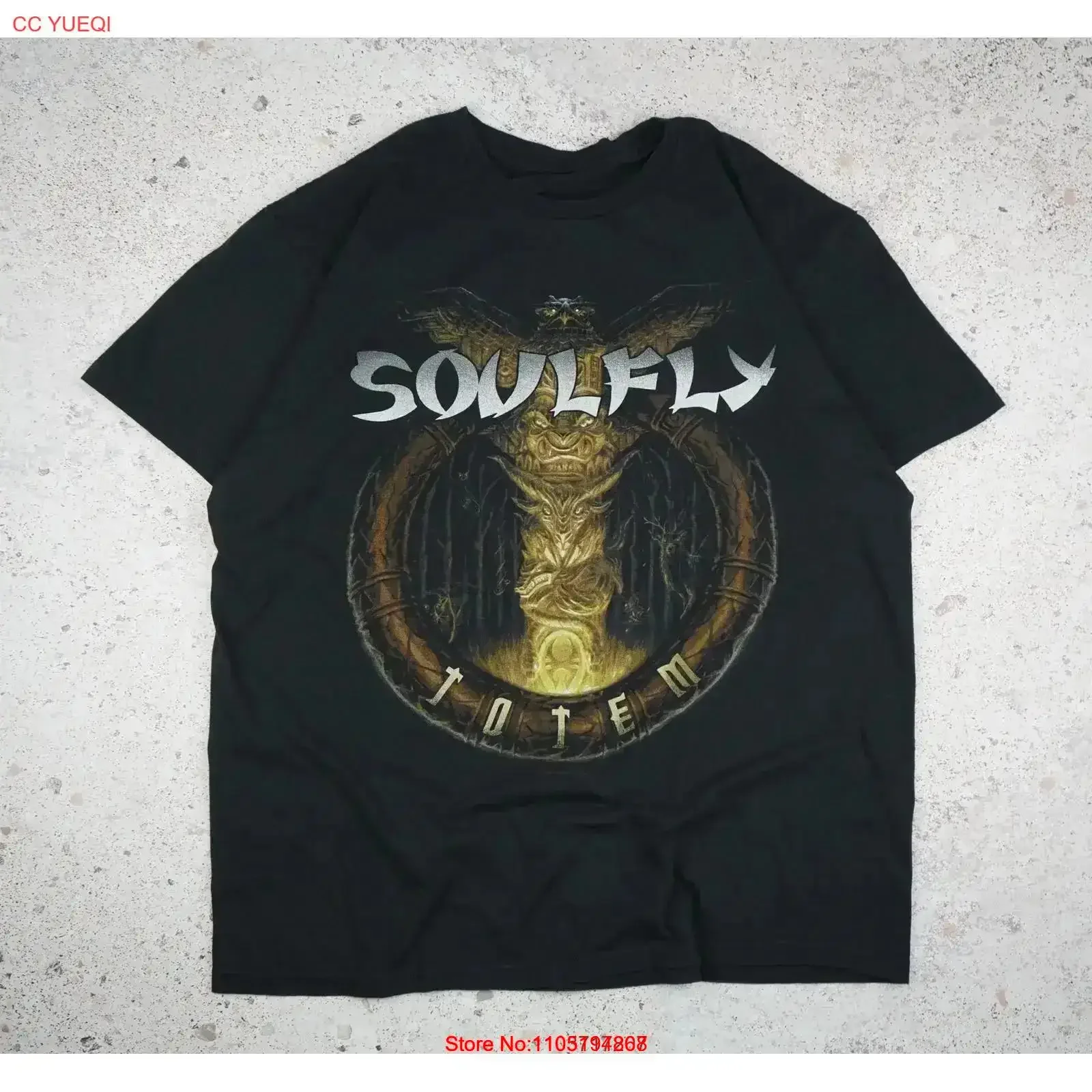 

Винтажная футболка с тотемом Soufly, мягкая и удобная футболка с рисунком, универсальная модельерская одежда, растянутая винтажная стираная одежда