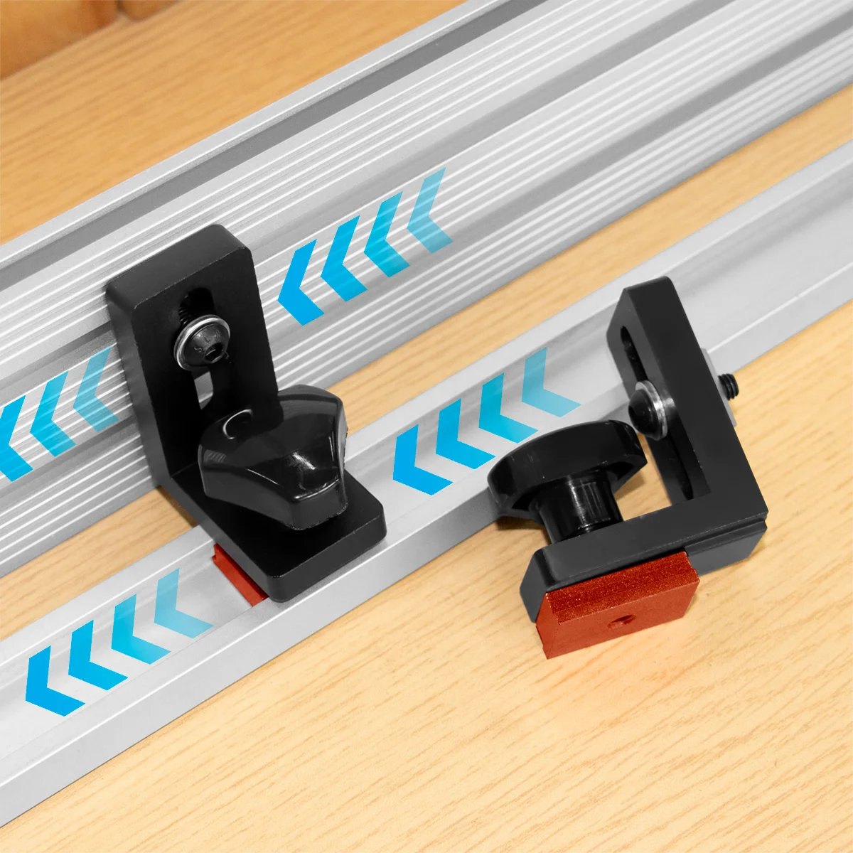 2pcs Aluminum Alloy 30 Type Miter Track Stop T-track Sliding Brackets, for T-Slot Woodworking Fence Rail Connector Accessories view 4