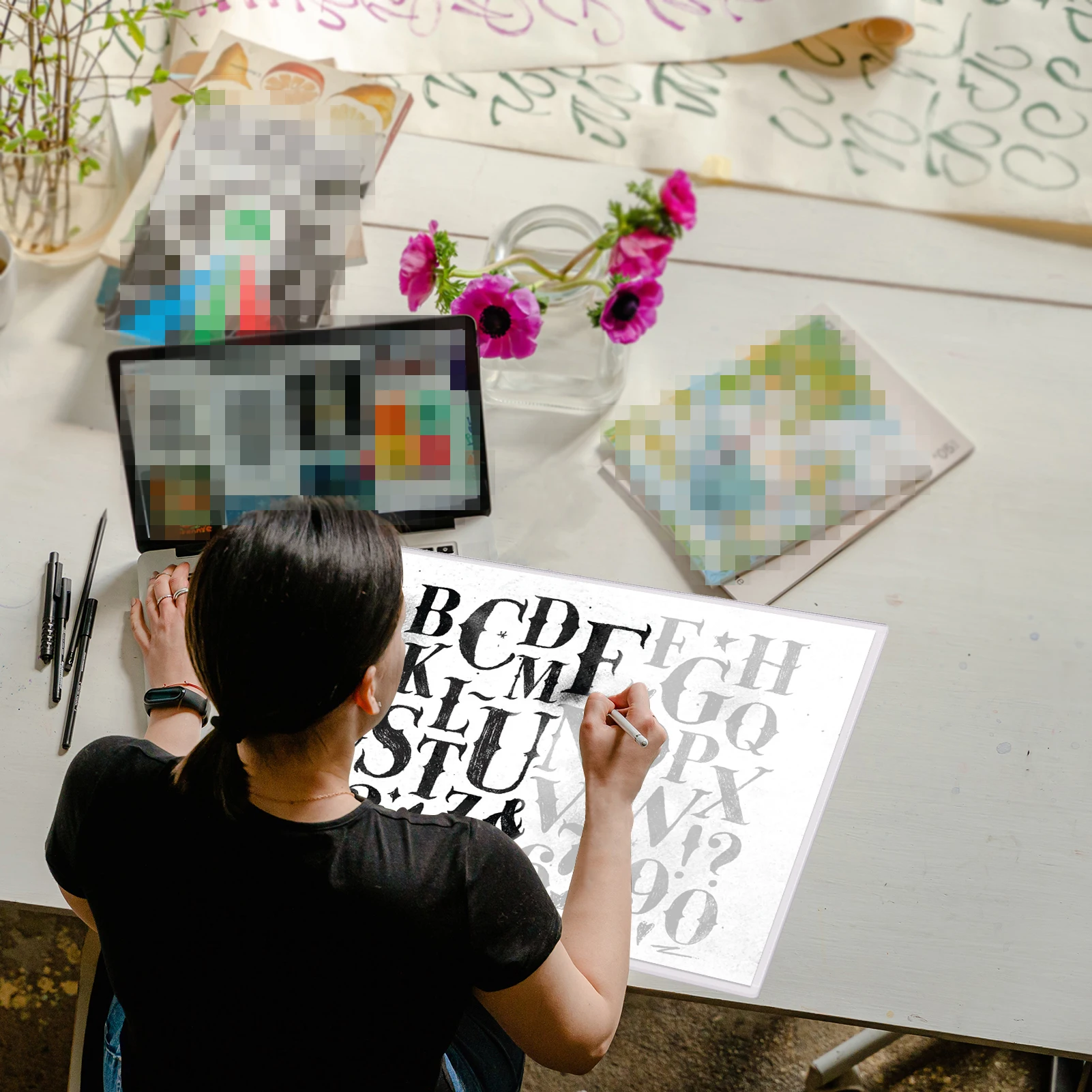 New A2 Ultra-thin LED Light Box Dimmable Brightness Drawing Table USB Powered for Artists Designing Tattoo Drawing Streaming image 5