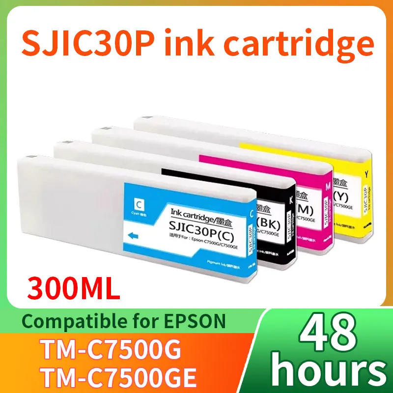 

Совместимые картриджи SJIC30 SJIC30P для Epson ColorWorks C7500G C7500GE, принтер цветных этикеток, 300 мл, пигментные чернила с чипом