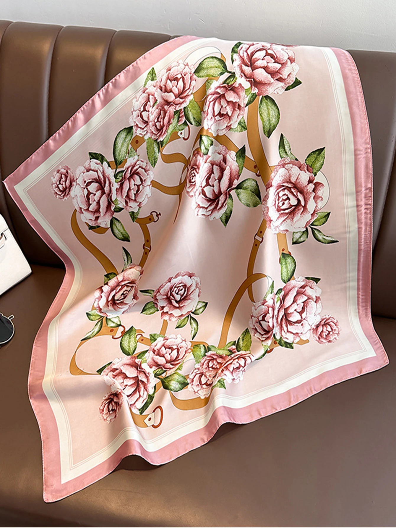 70cm Scarf Simulated Silk Women Summer Shawls And Wrap Hijab Scarves Femme Pashmina Echarpe Designer Beach Stole Bandana image 5
