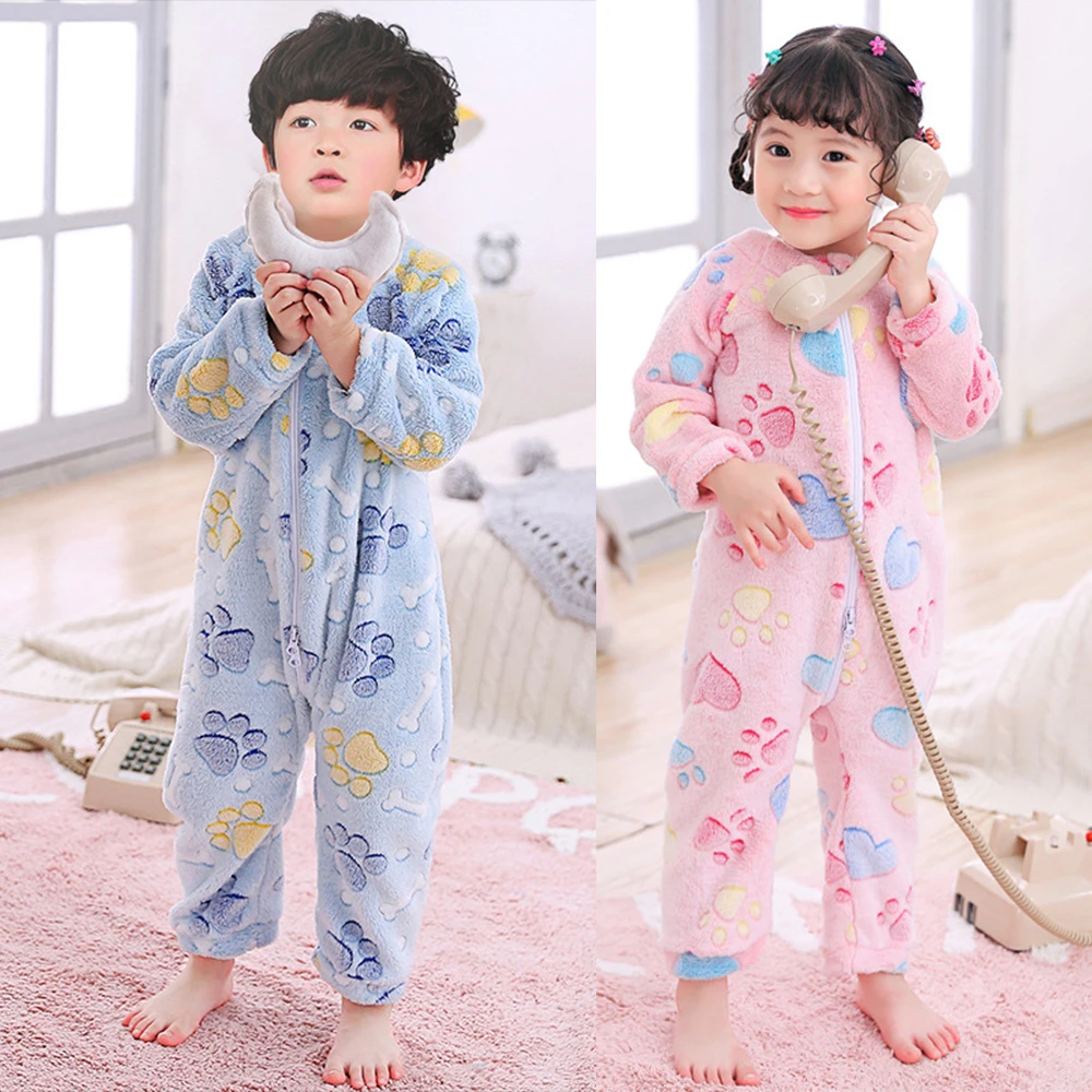 

Children's Pajamas For Boys Girls Baby Rompers Baby Kid Flannel Sleeping Clothing Spring Autumn Thickened Onesie Crawling Suits