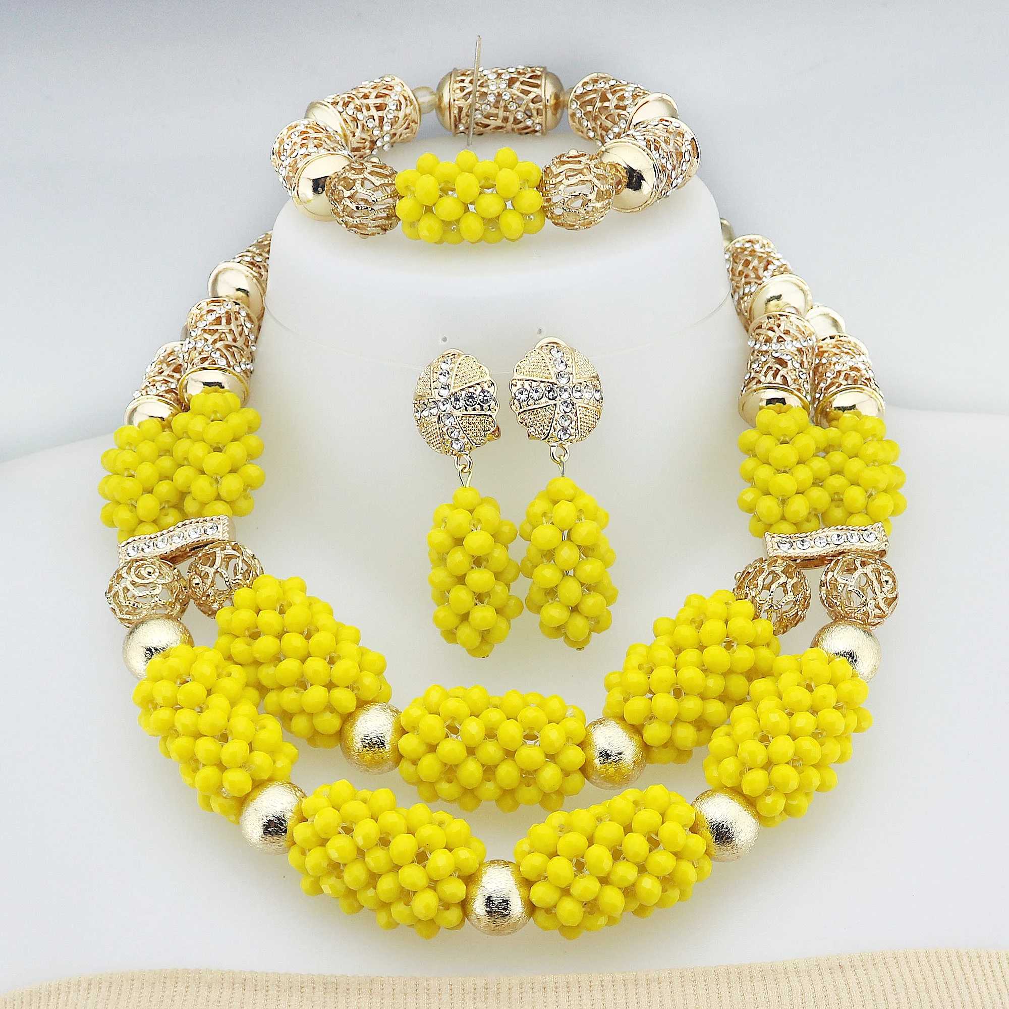 

2024 New Crystal Jewelry Set Latest Crystal Jewelry Sets Luxury African Wedding Bridal Crystal Beads Jewelry sets Nigerian Women