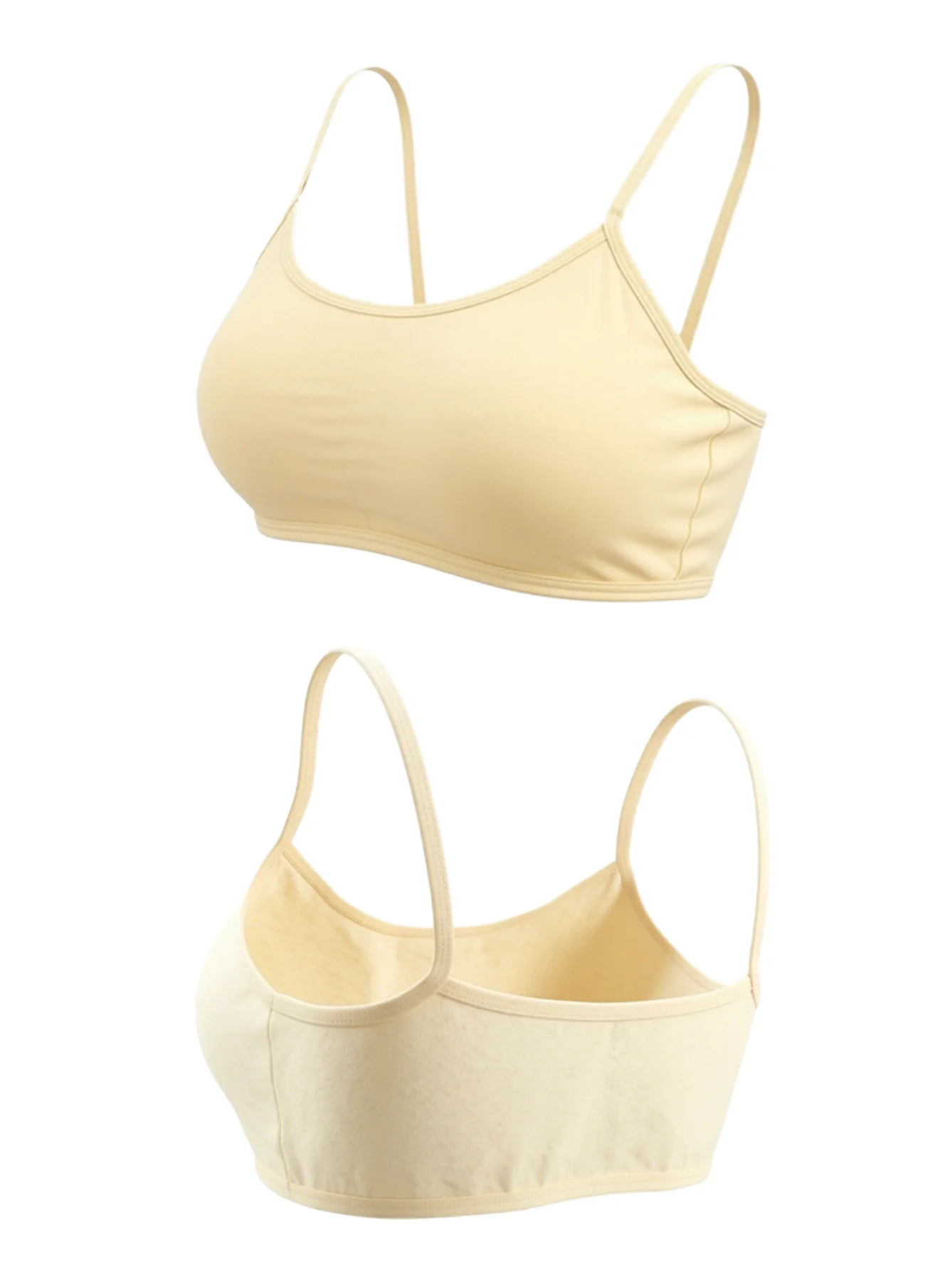 5 Pack Girls Cotton Training Bra Solid Color with Chest Pad and Adjustable Shoulder Straps Underwear for Kids 8-12 Years