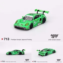 MINIGT 713 In Stock 1:64 992 GT3R #80 GTD AO Racing Tyrannosaurus Diecast Diorama Model Collection Miniature Toys