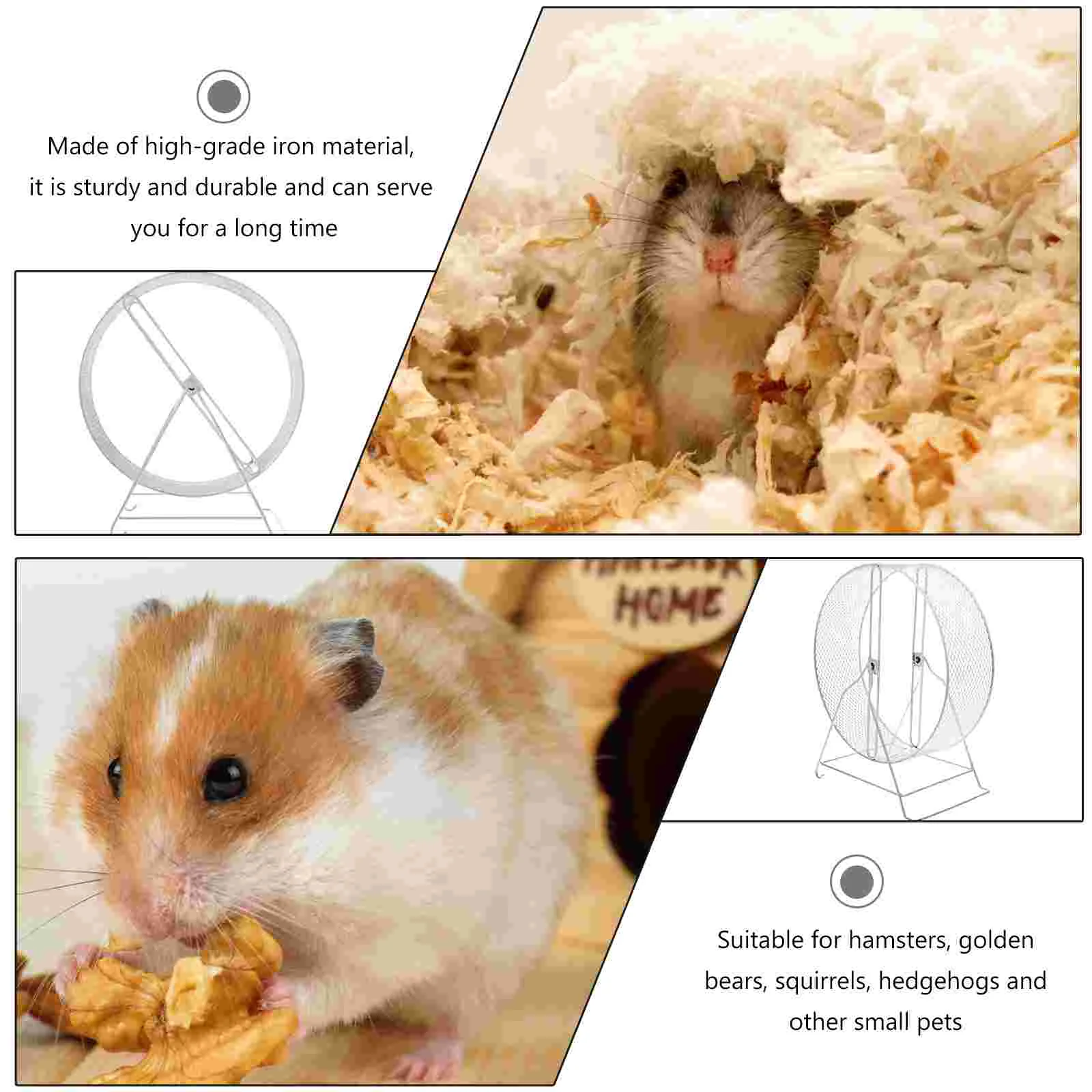 Hamster Running Wheel Toy Silent Interesting Iron Chew Toys for Kids Crab Babies Quiet Roller Hedgehog Scroll