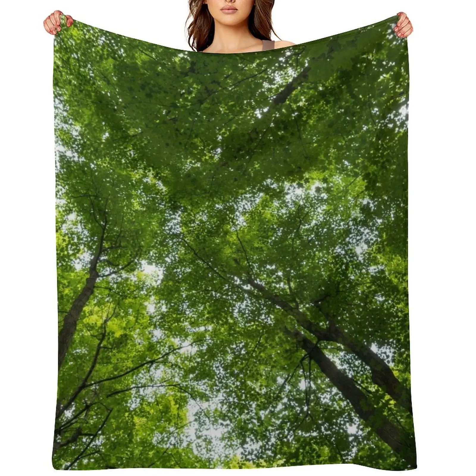 

Natural Skylights - Biophilic Ceiling in the Woods Throw Blanket For Baby warm winter Decorative Beds Plaid Blankets