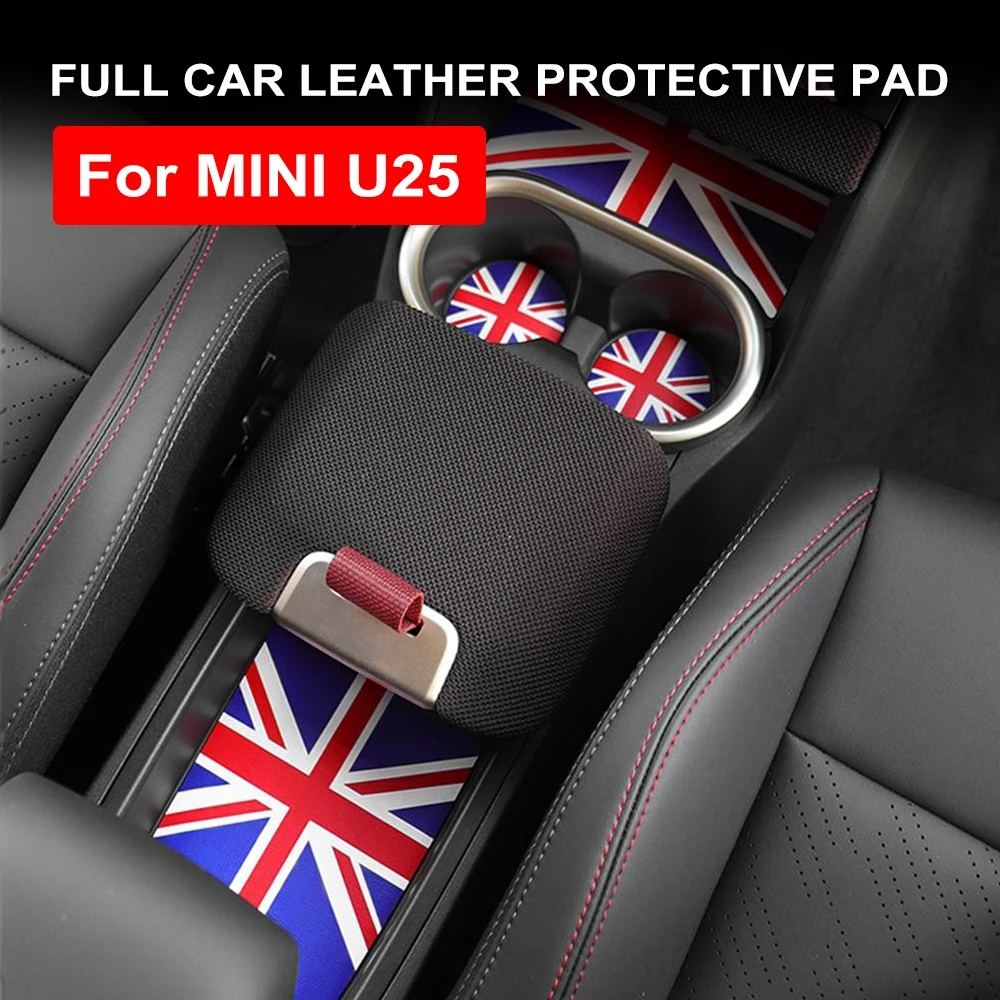 

Car Center Console Storage Leather Pad Cover For Mini Countryman U25 2024 2025 Interior Protection Auto Styling Accessories