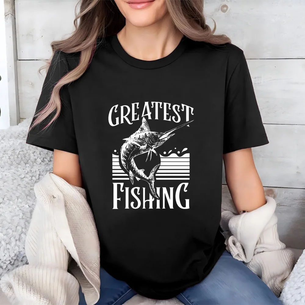 Greatest Fishing Marlin Graphic Tee Big Game Angler Ocean Sport Unisex Trendy Shirt Summer Outdoor Clothing Cotton Short-sleeve
