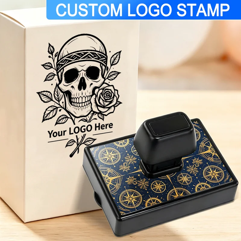 Customized Oversize Self Inking Rubber Stamp Merchant logo Graphic for Retail Paper Document Labeling s