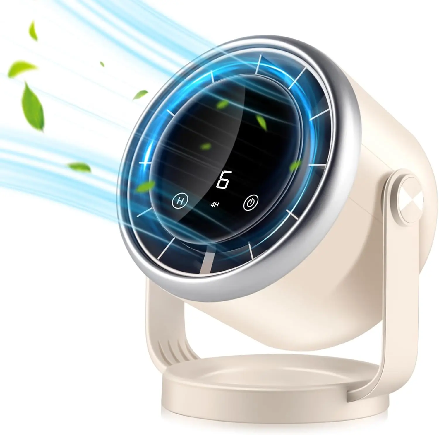 

USB Desk Fan With Battery Operated, Quiet Digital Display Portable Fan 360°Rotate, Whole Room Air Circulator Fan