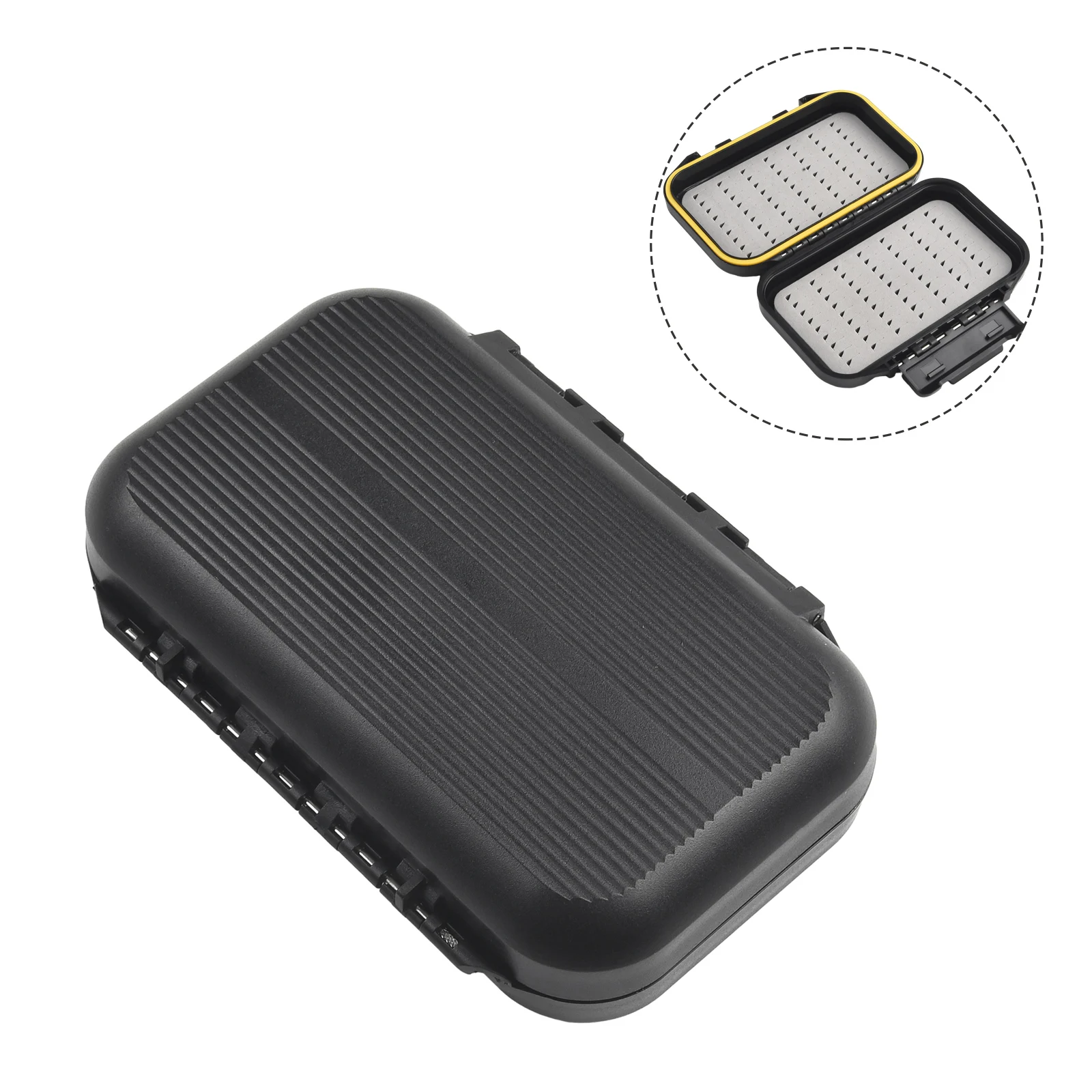 

Fly Hook Storage Waterproof Box Lure Case Box TackleBox Brand New Mpact-resistan Durable Silicone Double-Sided