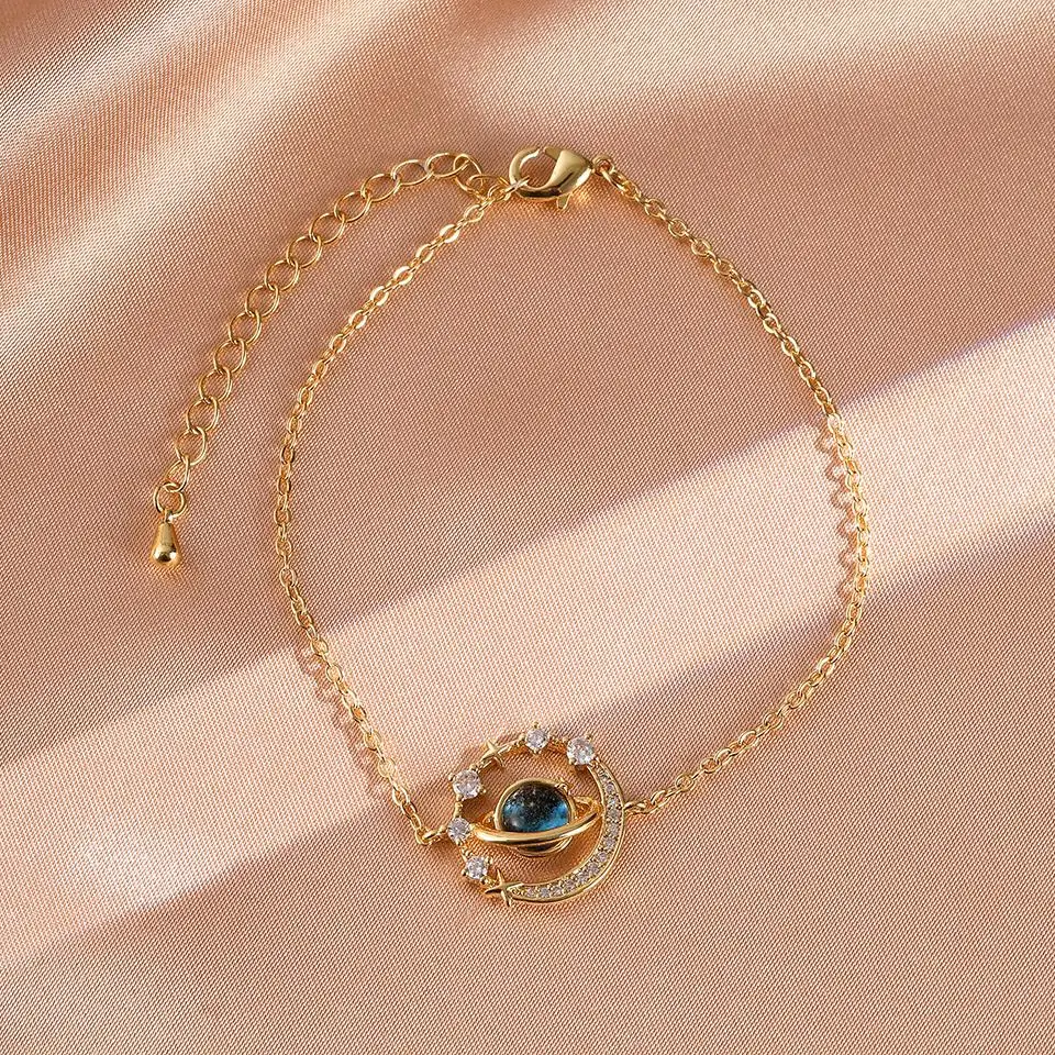 Uilz جديد عصري بسيط السماء المرصعة بالنجوم تصميم مايكرو مجموعة الزركون سلسلة نسائية عصرية متعددة الاستخدامات أساور يومية مجوهرات اكسسوارات