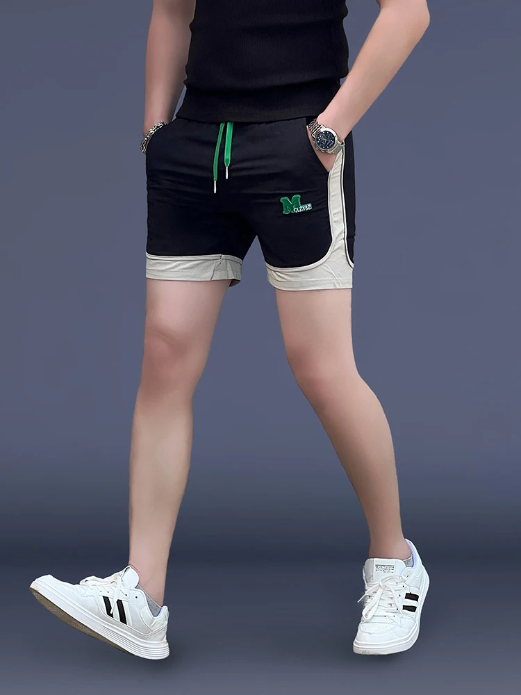 

Мужские летние тонкие повседневные спортивные брюки из ледяного шелка, прямые ноги, дышащие, удобные, модные, молодежные, активные