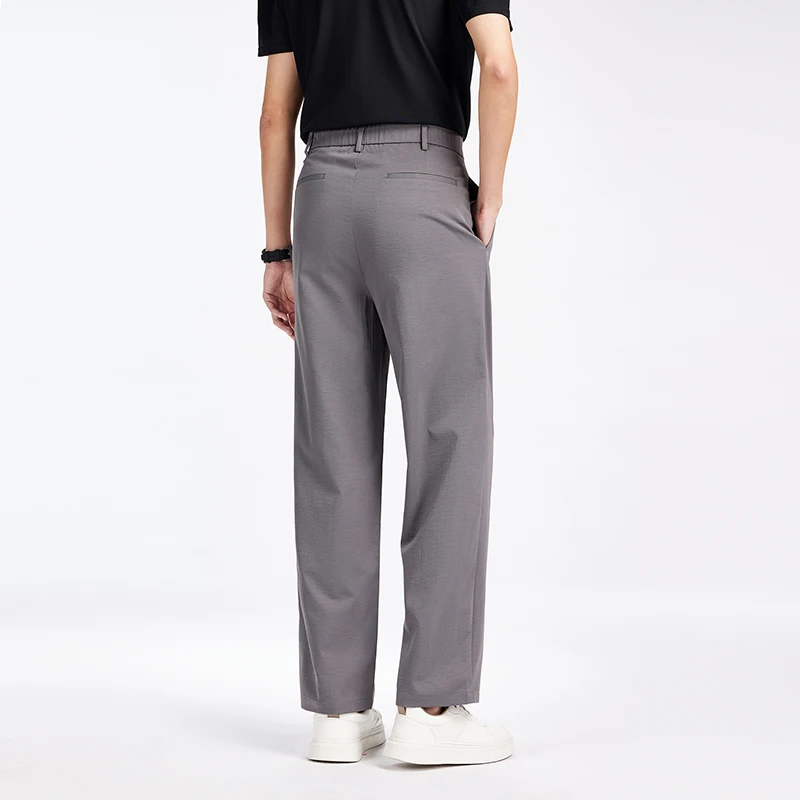 Men'S Skin Friendly Easy To Take Care Of Business Casual Trousers Versatile Loose Comfortable Simple Casual Straight Leg Pants