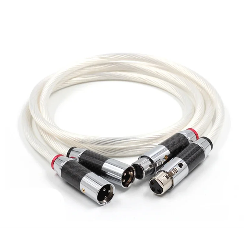 

Hifi Pair XLR Cable Pure 7N OCC Silver-plated Audio Cable With Top Grade Carbon fiber XLR Plug