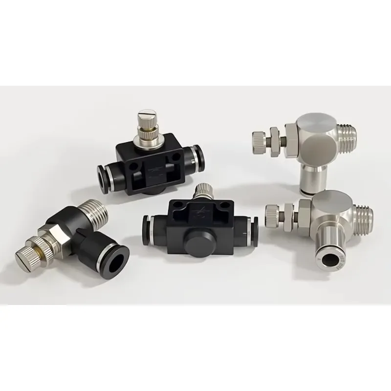 YOLON Quick Connector Pneumatic Tracheal Cylinder Speed Control Throttle One-Way Manual Exhaust Valve Plastic Pipe Fittings