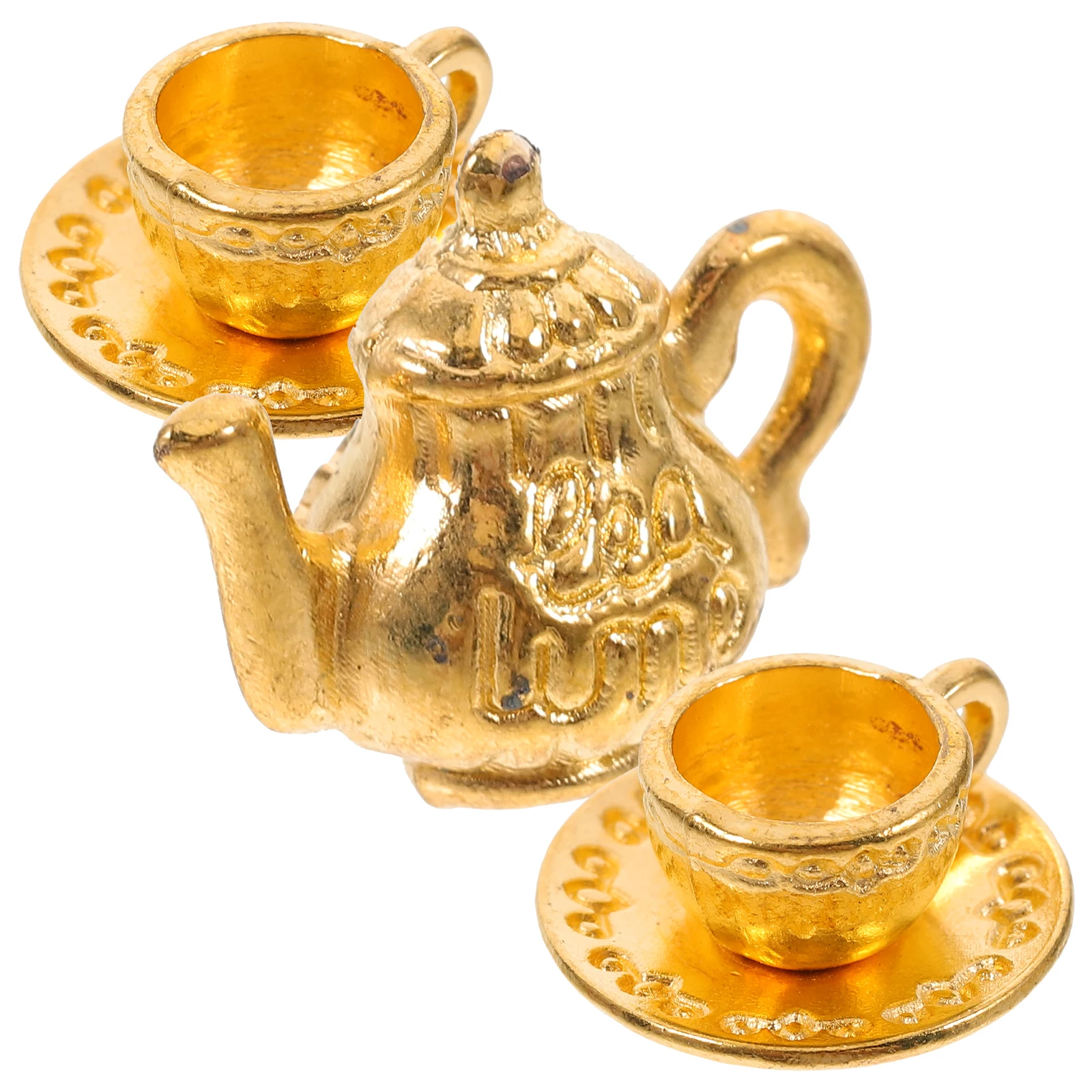 مجموعة واحدة من إبريق الشاي المعدني الصغير، ملحقات بيت الدمى الرائعة، نماذج متعددة الألوان العتيقة، شاي مصغر آمن وقابل لإعادة الاستخدام #6