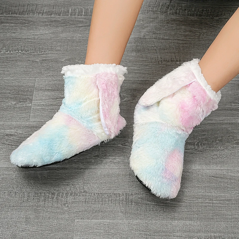 Winter Fell Hausschuhe Warme Weiche Frauen Hause Hausschuhe Haus Boden Schuhe Damen Indoor Socken Pelzigen Plüsch Rutschen Baumwolle Schuhe – Detail 6
