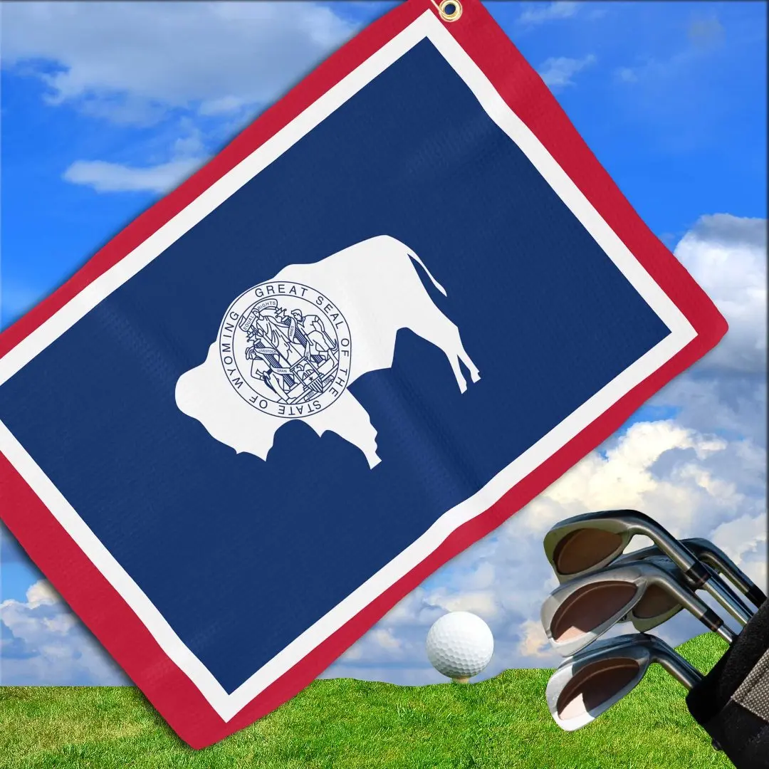 Toalla De Golf Hinchas de Wyoming Flag & Wyoming State Estados Un 16x24in