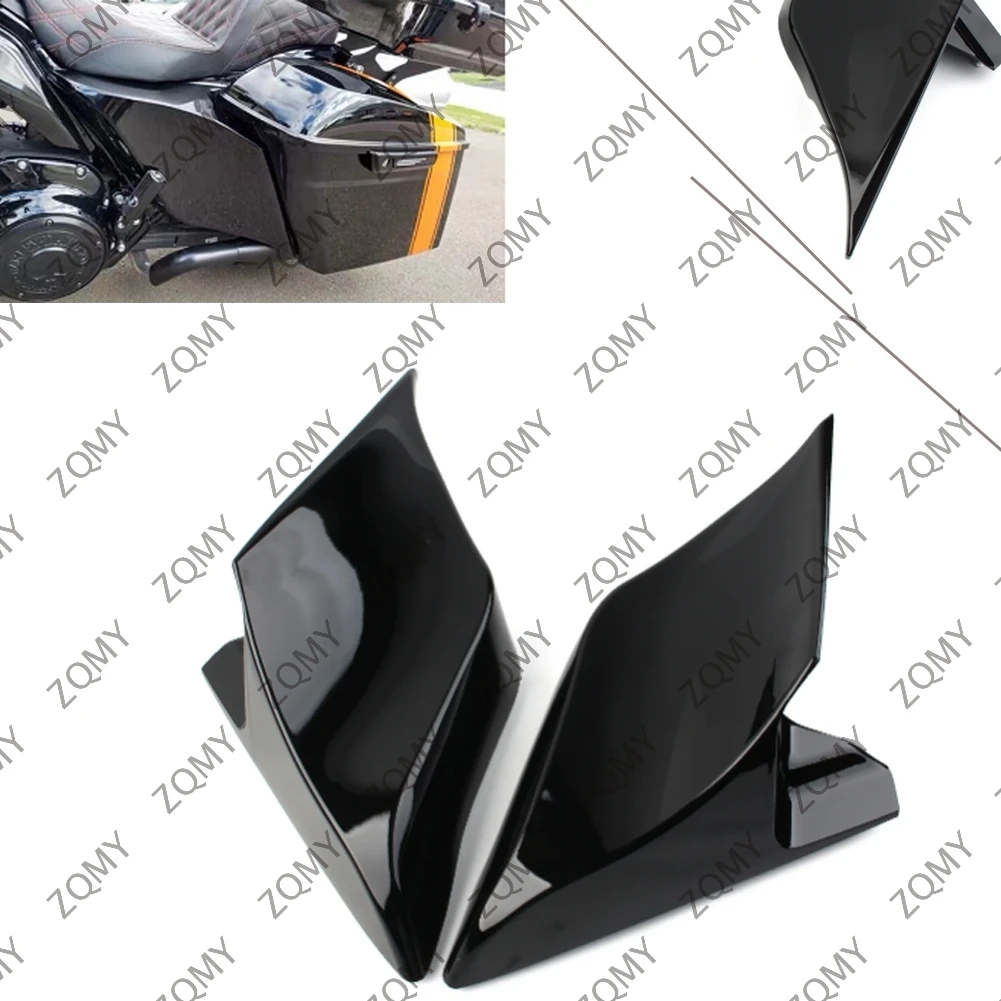 Glossy Black Motorcycle Stretched Side Cover Panel For Harley Touring Road Street Glide 2014 2015 2016 2017 2018 2019 2020 2021