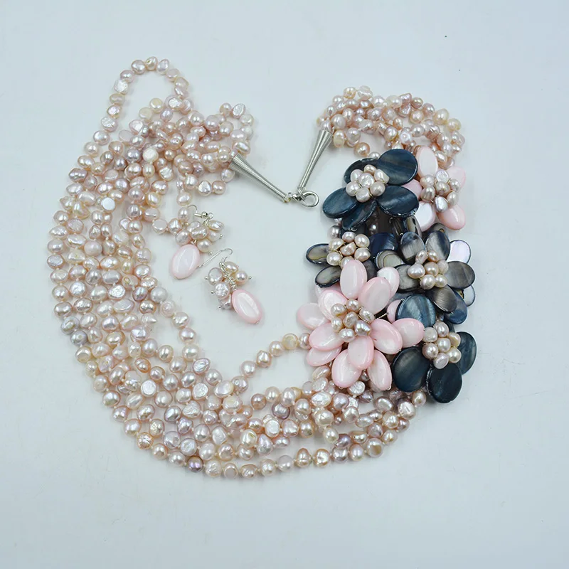 Beautiful Handmade Shell Flower Necklace fit Wedding Jewelry 20-30\