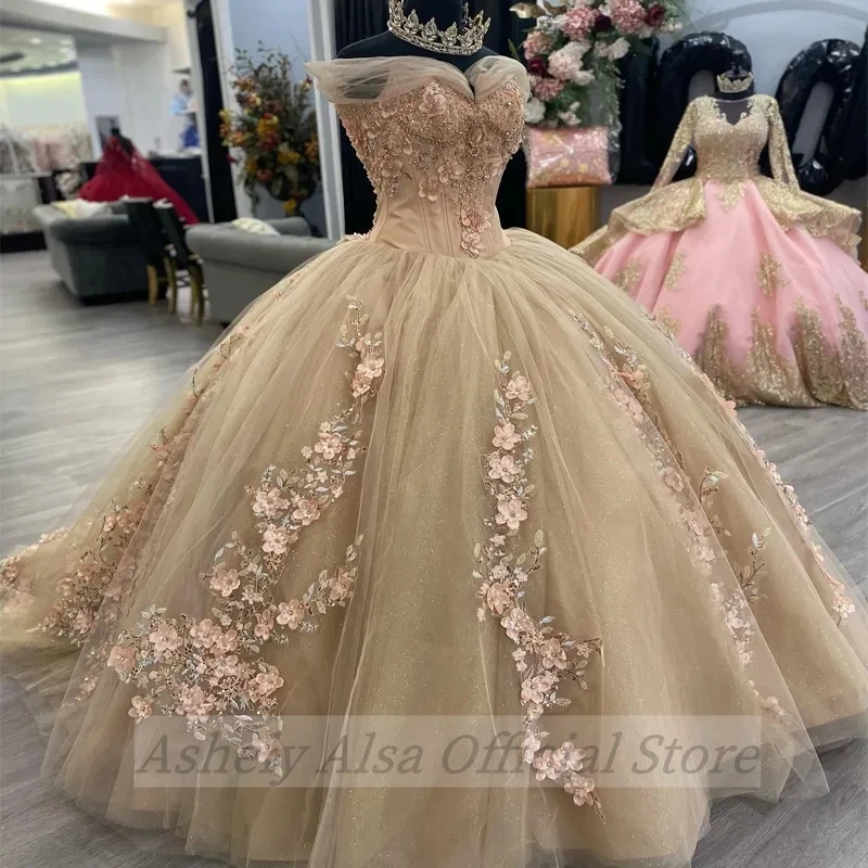 AAQ156 Angepasst Mädchen Geburtstag Party Kleid Frauen Off Schulter Spitze Applique Süße 16 14 Prom vestidos de 15 quinceañera 2025