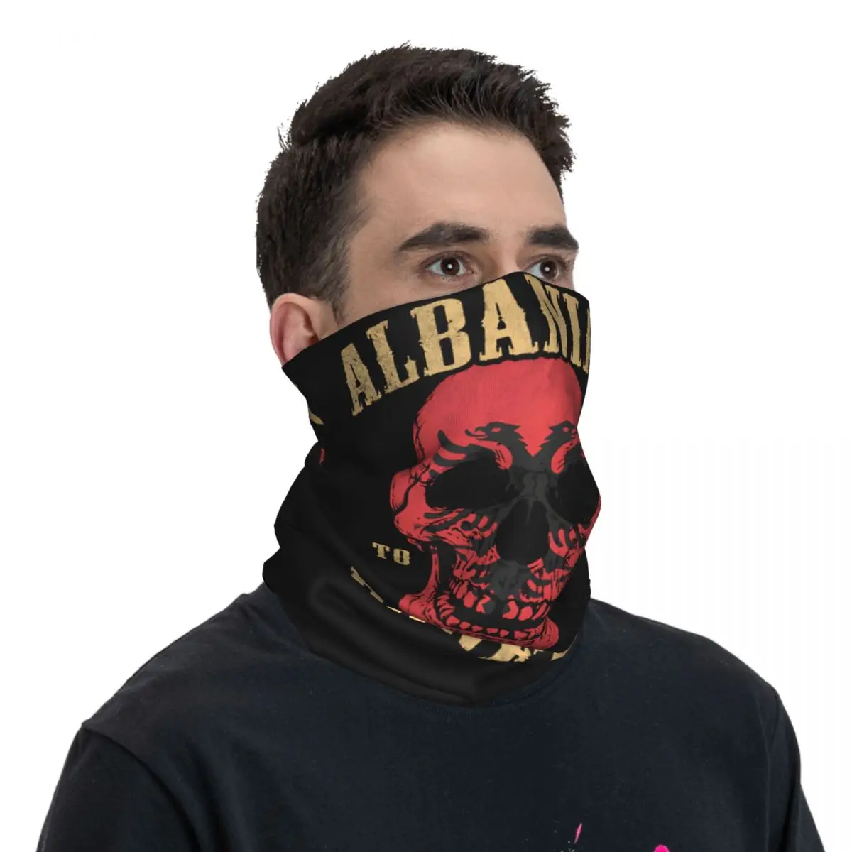 The Bones Albanian Eagle Bandana Neck Cover Motocross Face Scarf Balaclava Cycling Unisex Adult Breathable