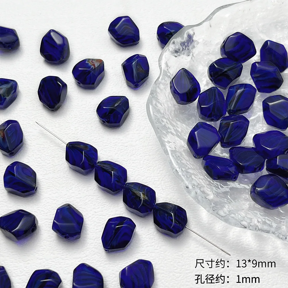 10Pcs 9x13MM Irregular Stone Shape Gradien Painting Lampwork Glass Beads For Jewelry Making Diy Bracelet Earrings Accessories