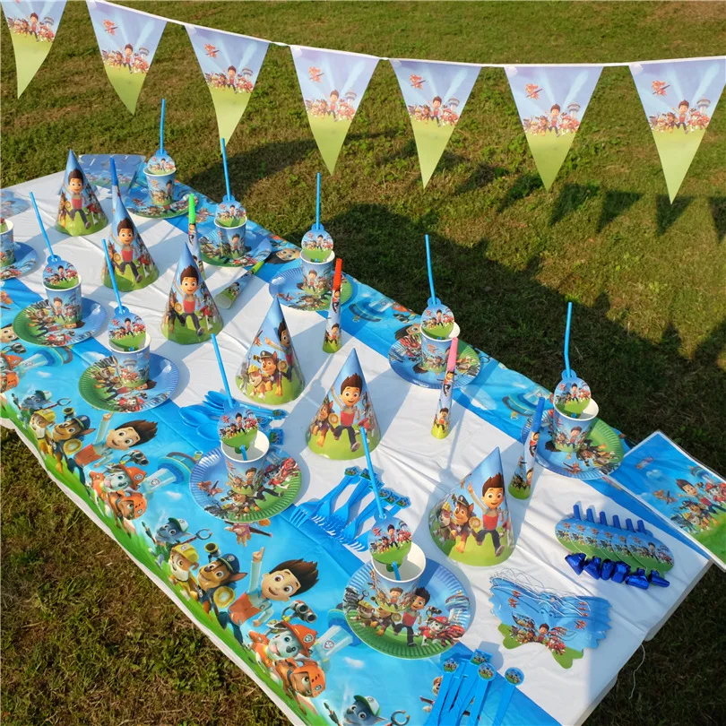 Paw Patrol Party Supplies Balloons Cups Plates Tablecloth Toys Baby Shower Dogs Happy Birthday Decorations