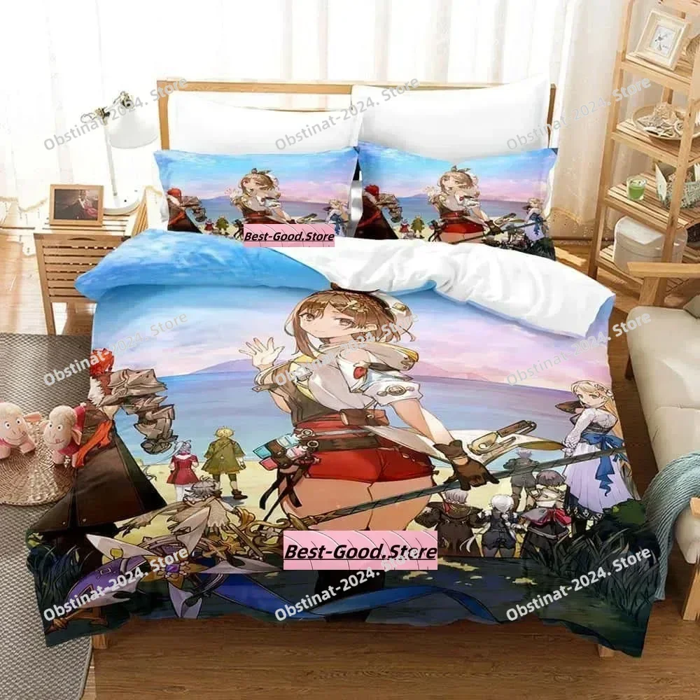 

New Game Atelier Ryza 2 Lost Legends & the Secret Fairy Bedding Set Print With Pillowcase Bed Duvet Cover Queen Super King Size