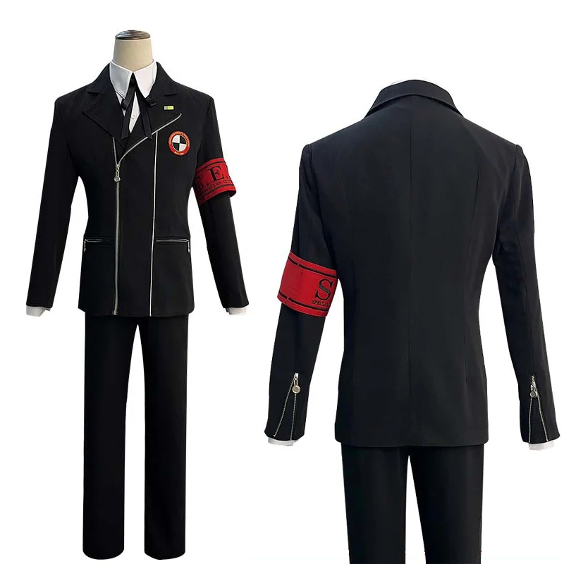 Persona 3 P3 Gekkoukan High School Uniform Anime Makoto Yuki Cosplay Men's Jacket Pants Shirt Halloween Party Suit