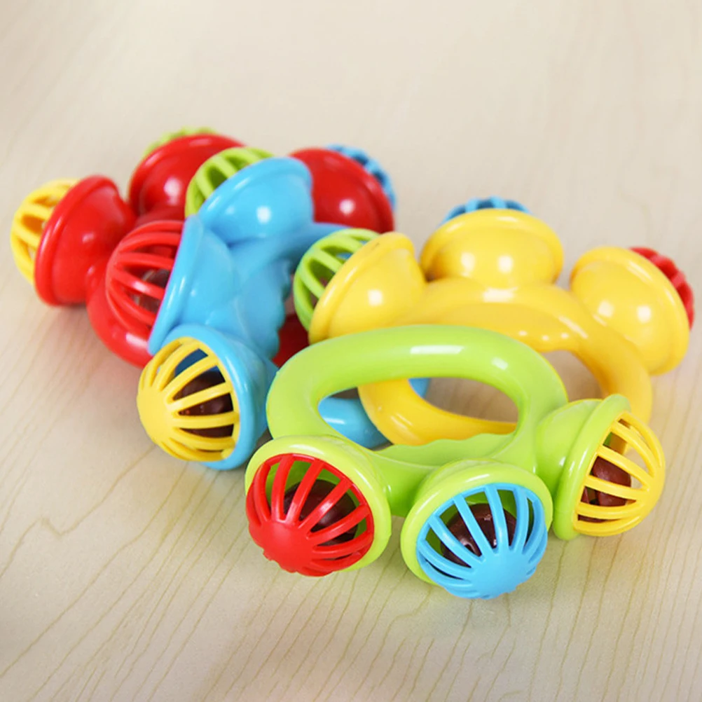 

5pcs Hand Baby Holding Plastic Teething Toddler Infant Sensory Bells Kids Ring Shake Shaker Hand Rattles Early Toys