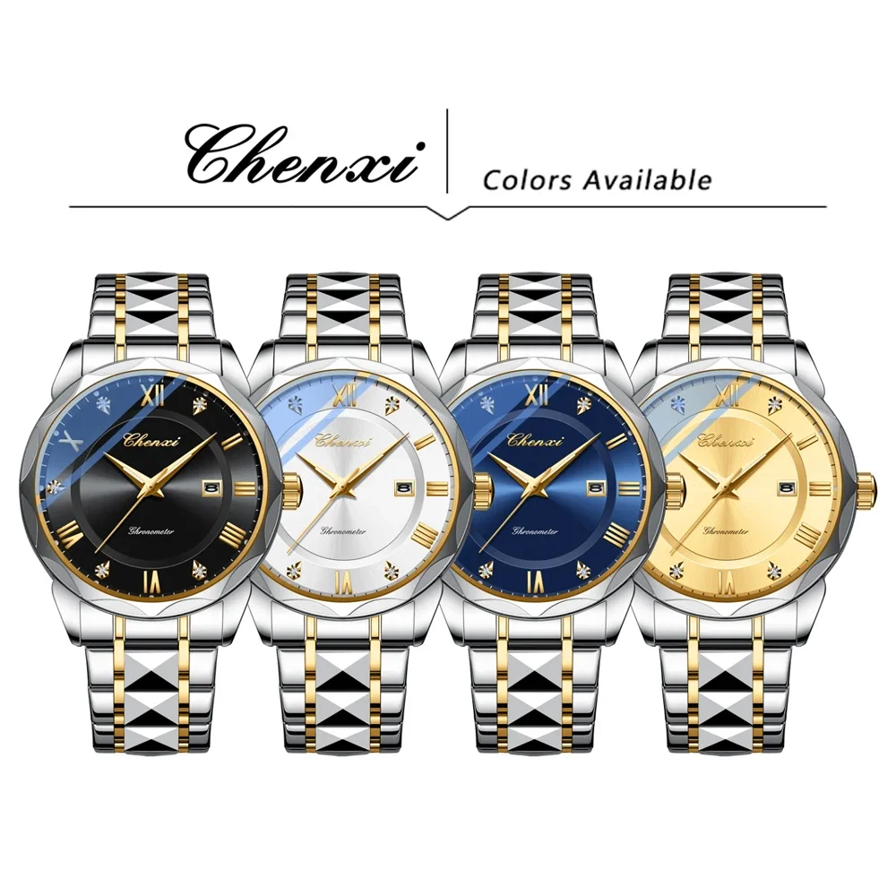 CHENXI العلامة التجارية الفاخرة رجل ساعات المعصم مقاوم للماء مضيئة تاريخ الرجال الساعات الفولاذ المقاوم للصدأ الكوارتز الأعمال ساعة رجالي الذكور #6