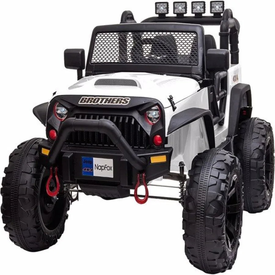 

48.4 Large Ride On Car for Battery Powered Electric Car with 2 Seats Remote Control 14 Large Suspension Wheels LED Lights Music
