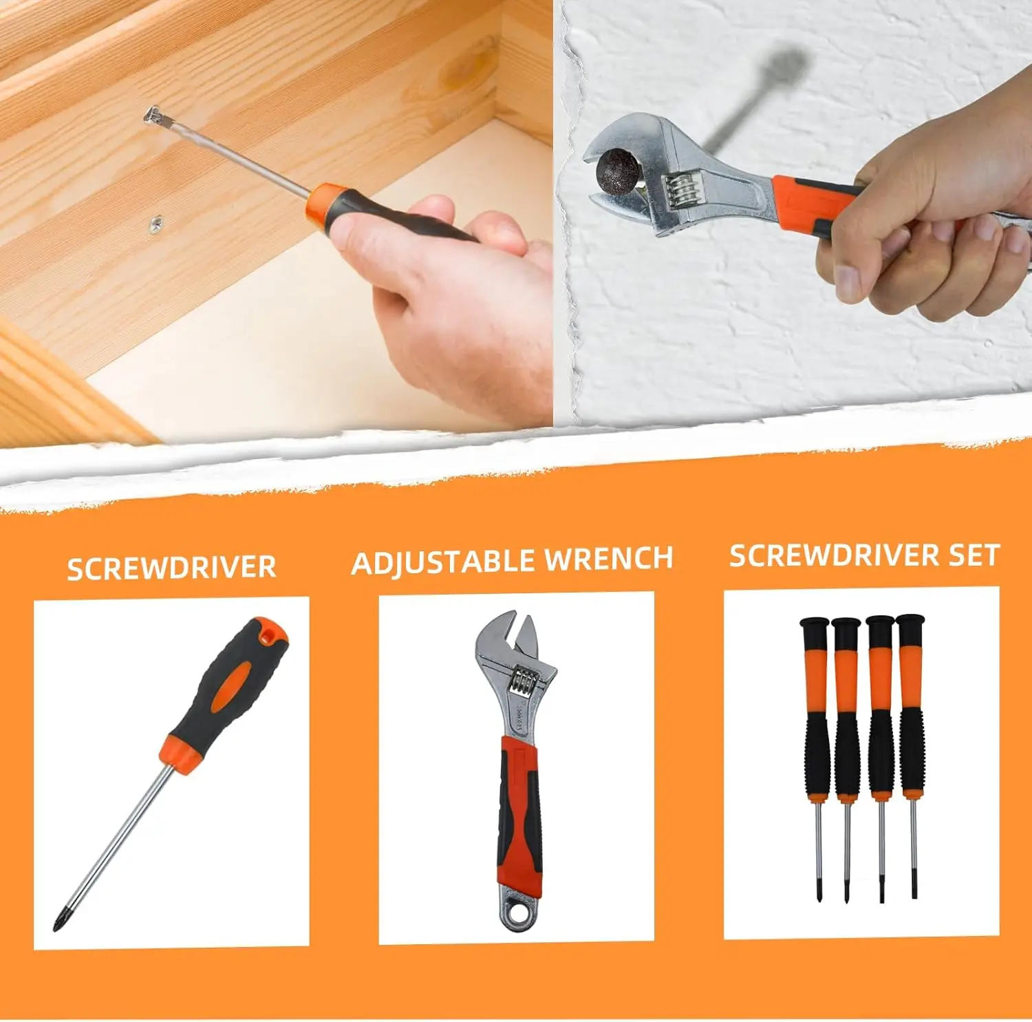 45-Piece Basic Tool Kit with Plastic Case, Ideal for Home Repair, Outdoor, Office & Dorm