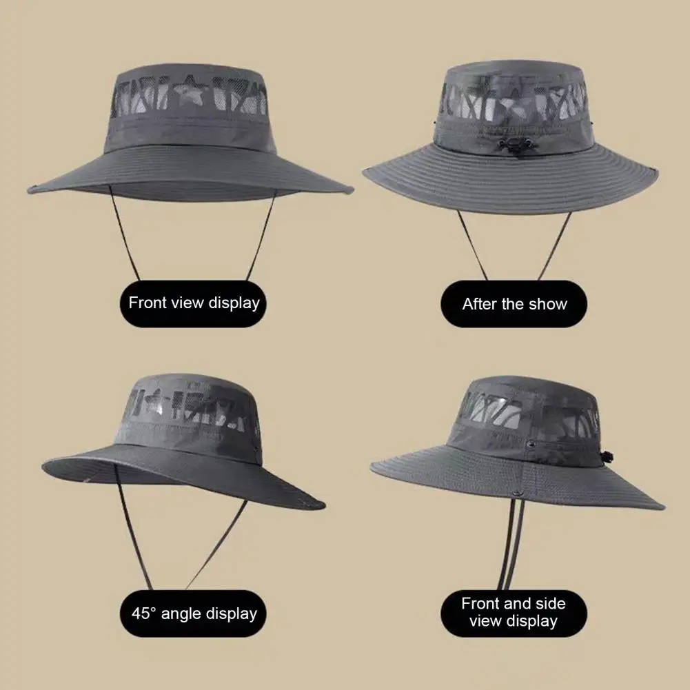 Breathable Fisherman Hat for Women Versatile Beach Hat for Women Mesh Sun Hats for Men Uv Protection Fishing Bucket Hat Wide