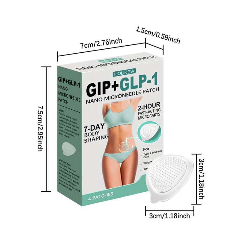 4-patches/doos Nano Micro-naaldpleisters Verstevigende lijn Verbetering Huidverzorgingspleister Verzorgt zachtjes contouren Lichaamshuid Dagelijkse verzorging