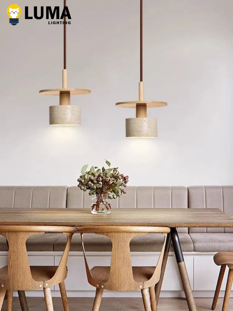 

Luma Cave Stone Pendant Light LED Yellow Travertine Hanging Lamp for Kitchen Island Restaurant Chandeliers Livingroom Decor
