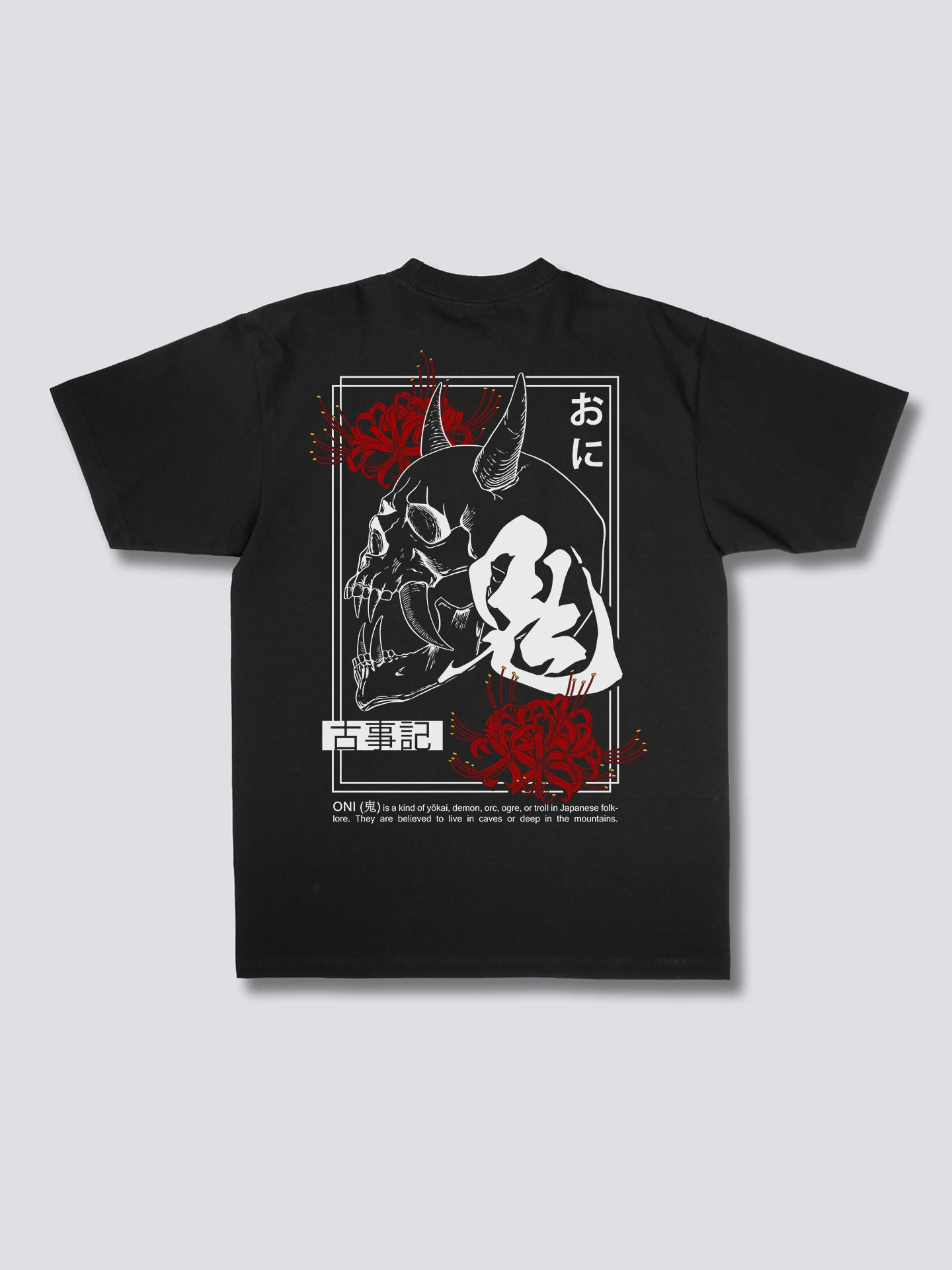 2026 Harajuku T Shirt Women Men Hip Hop T-Shirt Oni Print Streetwear Summer Tshirts Short Sleeve 100% Cotton Tops Tees